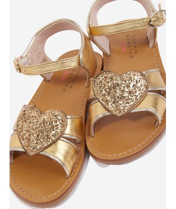 Sophia Webster Girls Leather Amora Sandals in Gold votre