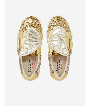 Sophia Webster Girls Butterfly Trainers in Gold en ligne