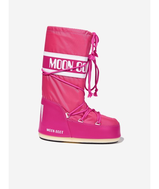 Moon Boot Girls Icon Nylon Snow Boots in Pink pas chere