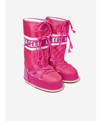 Moon Boot Girls Icon Nylon Snow Boots in Pink pas chere