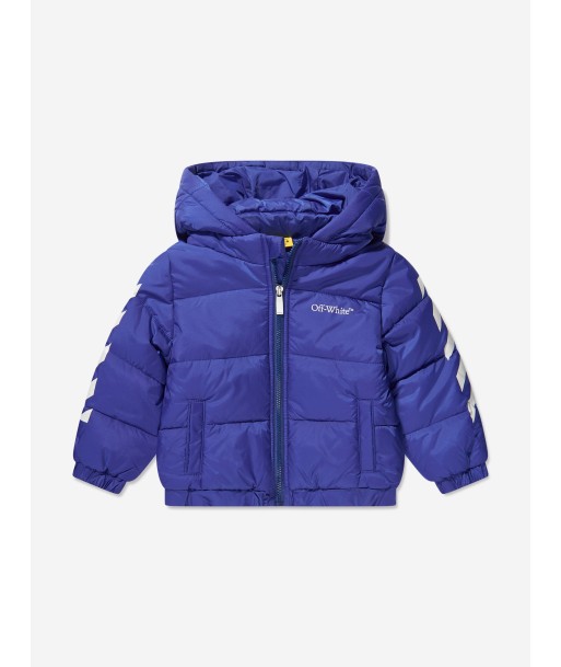 Off-White Baby Boys Bookish Diag Puffer Jacket in Blue Les êtres humains sont 