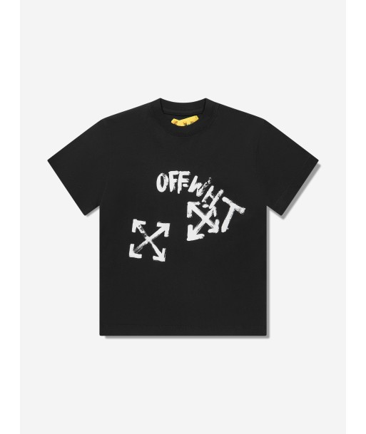 Off-White Boys Paint Script T-Shirt in Black pas cher chine