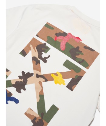 Off-White Boys Arrow Camouflage T-Shirt in White Découvrez la collection