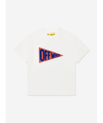 Off-White Boys Flags Logo T-Shirt in White pas cher 