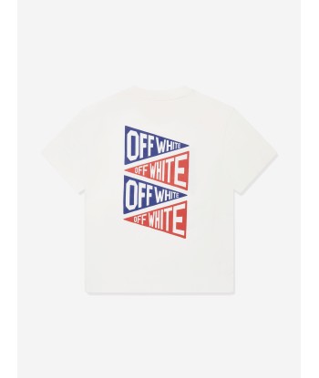 Off-White Boys Flags Logo T-Shirt in White pas cher 