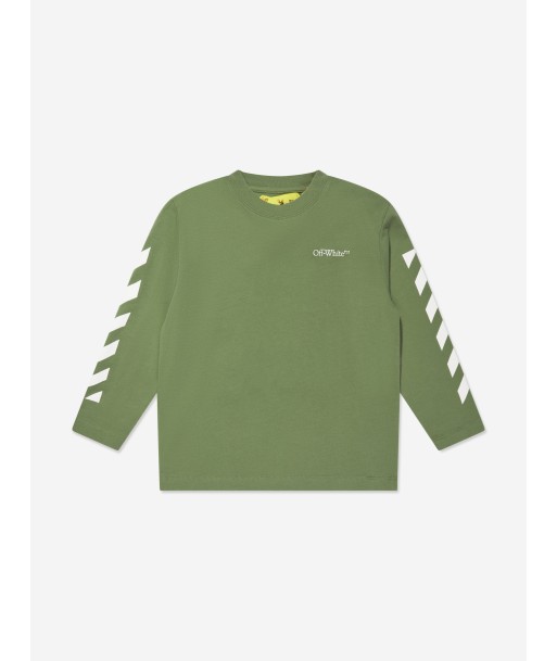 Off-White Boys Classic Arrow Long Sleeve T-Shirt in Green Fin de série