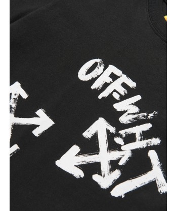 Off-White Boys Paint Script T-Shirt in Black pas cher chine