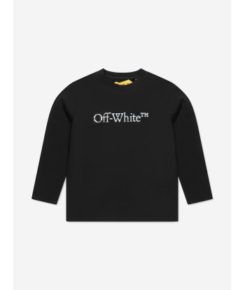 Off-White Boys Bookish Bit Logo Long Sleeve T-Shirt in Black les muscles