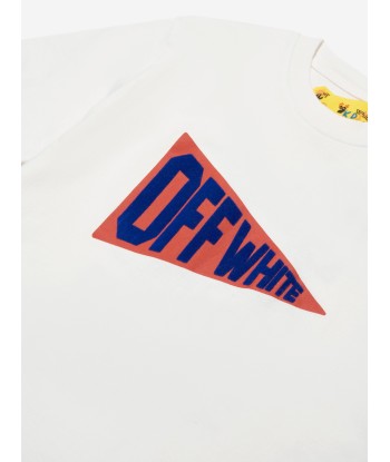 Off-White Boys Flags Logo T-Shirt in White pas cher 