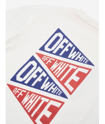 Off-White Boys Flags Logo T-Shirt in White pas cher 