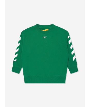 Off-White Boys Off Stamp Sweatshirt in Green livraison et retour toujours gratuits