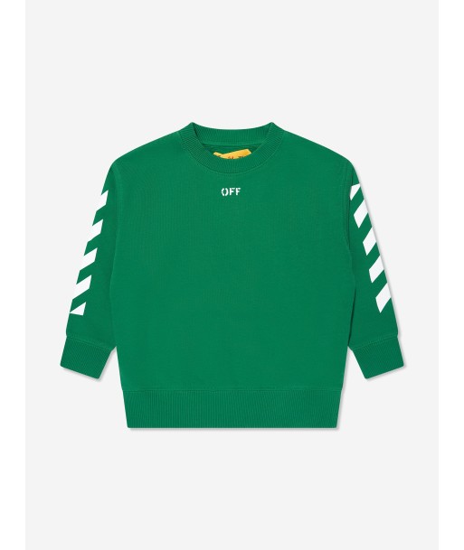 Off-White Boys Off Stamp Sweatshirt in Green livraison et retour toujours gratuits