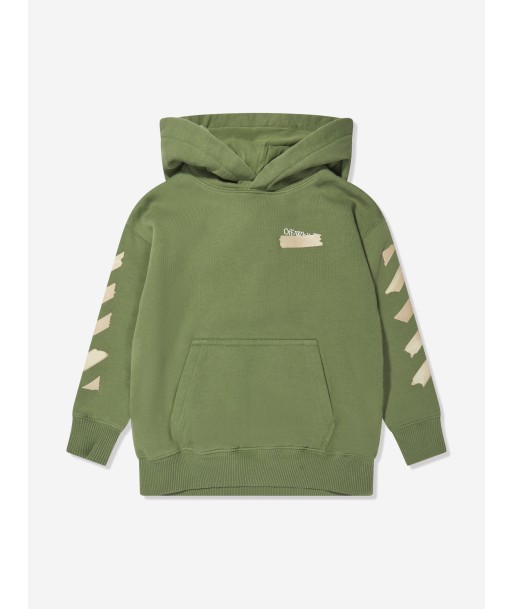 Off-White Boys Paper Tape Arrow Hoodie in Green Profitez des Offres !