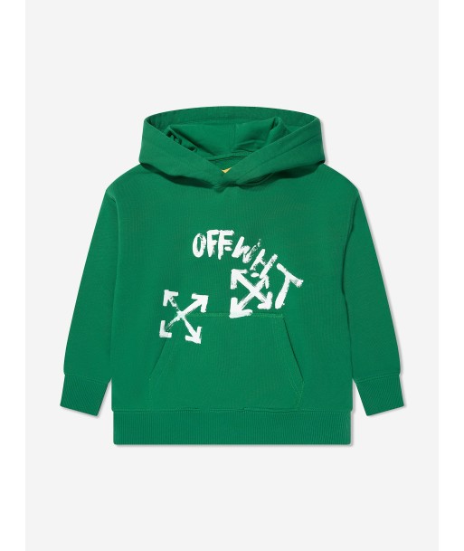 Off-White Boys Paint Script Hoodie Green Venez acheter