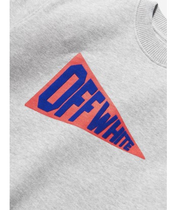 Off-White Boys Logo Flags Sweatshirt in Grey hantent personnes