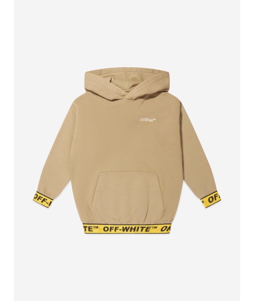 Off-White Boys Industrial Logo Band Hoodie in Beige soldes