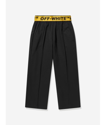 Off-White Boys Industrial Logo Band Chino Trousers in Black 50% de réduction en Octobre 2024