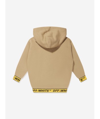 Off-White Boys Industrial Logo Band Hoodie in Beige soldes