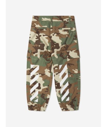 Off-White Boys Camouflage Diag Cargo Pants in Green prix pour 