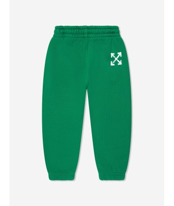 Off-White Boys Paint Script Joggers in Green est présent 