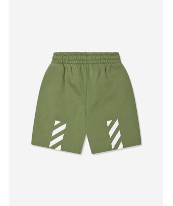 Off-White Boys Bookish Diag Sweat Shorts in Green meilleur choix