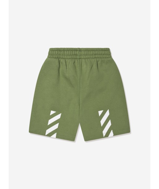 Off-White Boys Bookish Diag Sweat Shorts in Green meilleur choix