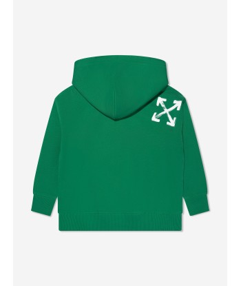 Off-White Boys Paint Script Hoodie Green Venez acheter