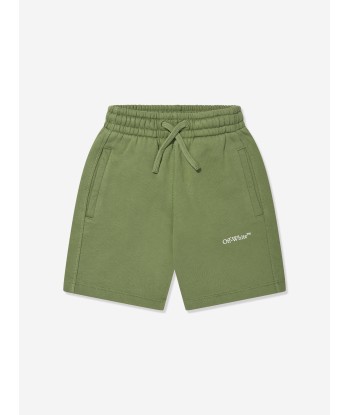 Off-White Boys Bookish Diag Sweat Shorts in Green meilleur choix