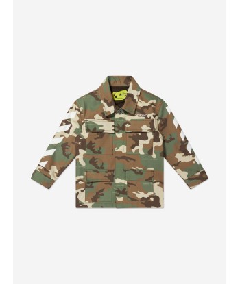 Off-White Boys Camo Classic Arrow Field Jacket in Green la livraison gratuite