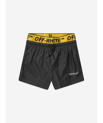 Off-White Boys Industrial Bookish Swim Shorts in Black online