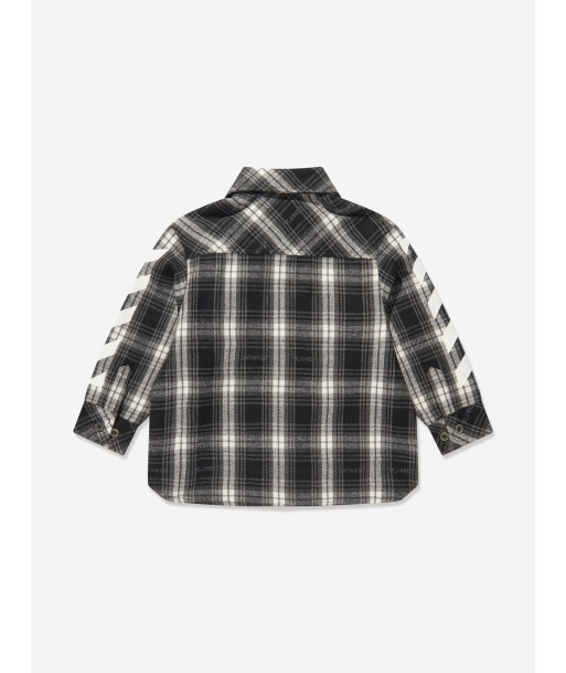 Off-White Boys Bookish Diag Flannel Shirt in Black des créatures d'habitude