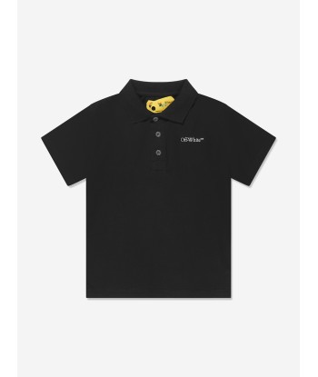 Off-White Boys Classic Arrow Tab Polo Shirt in Black des créatures d'habitude