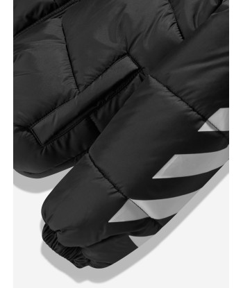 Off-White Boys Bookish Diag Down Puffer Jacket in Black en ligne des produits 