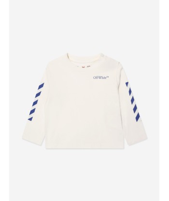 Off-White Baby Boys Long Sleeve T-Shirt in Ivory pas cher