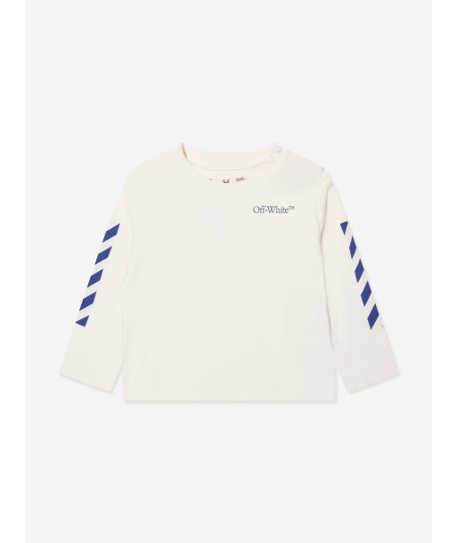 Off-White Baby Boys Long Sleeve T-Shirt in Ivory pas cher