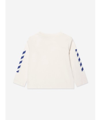 Off-White Baby Boys Long Sleeve T-Shirt in Ivory pas cher