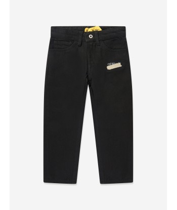 Off-White Boys Paper Tape Diag Jeans in Black l'achat 