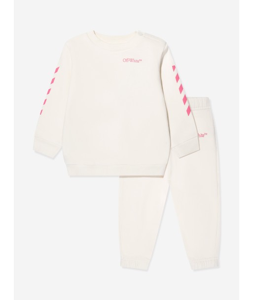 Off-White Baby Girls Bookish Diag Tracksuit in Ivory meilleur choix