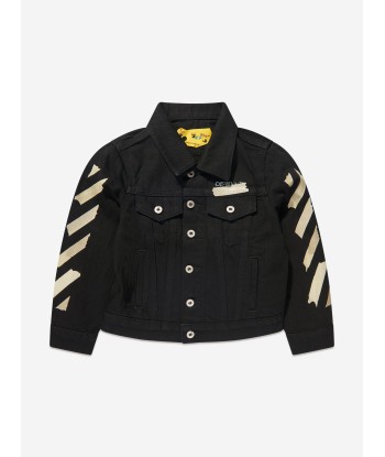 Off-White Boys Paper Tape Arrow Denim Jacket in Black Jusqu'à 80% De Réduction