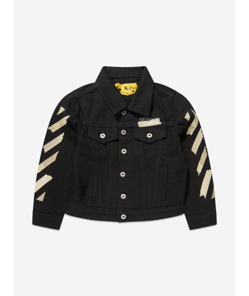 Off-White Boys Paper Tape Arrow Denim Jacket in Black Jusqu'à 80% De Réduction