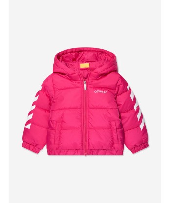 Off-White Baby Girls Bookish Diag Puffer Jacket in Pink Jusqu'à 80% De Réduction