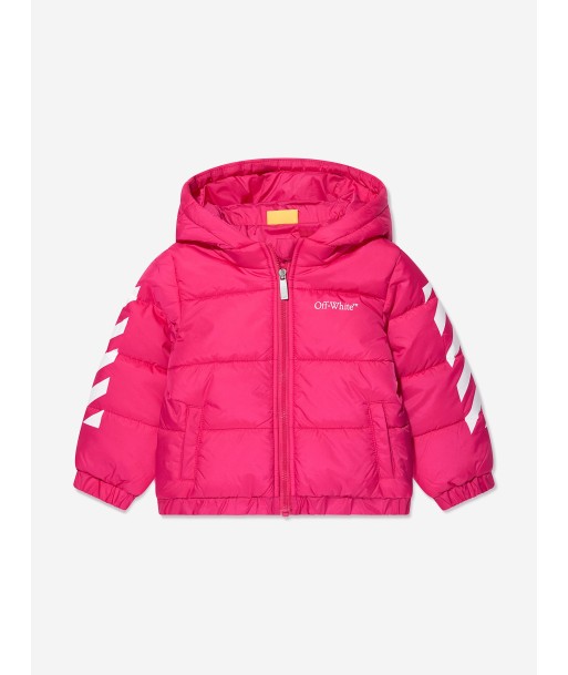 Off-White Baby Girls Bookish Diag Puffer Jacket in Pink Jusqu'à 80% De Réduction