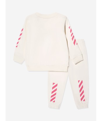 Off-White Baby Girls Bookish Diag Tracksuit in Ivory meilleur choix