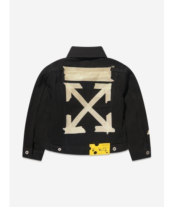 Off-White Boys Paper Tape Arrow Denim Jacket in Black Jusqu'à 80% De Réduction