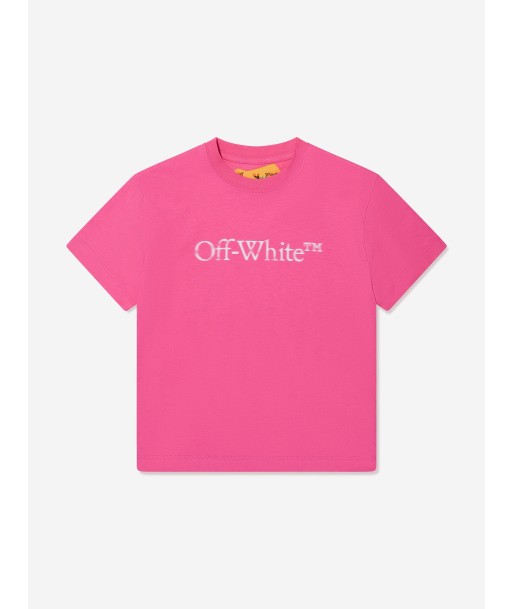 Off-White Girls Bookish Bit Logo T-Shirt in Pink pas cher chine