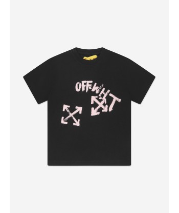 Off-White Girls Paint Script T-Shirt in Black 50-70% off 