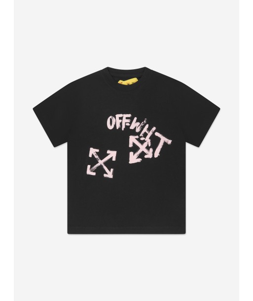 Off-White Girls Paint Script T-Shirt in Black 50-70% off 