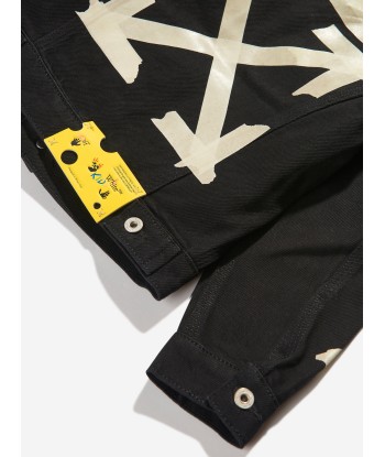 Off-White Boys Paper Tape Arrow Denim Jacket in Black Jusqu'à 80% De Réduction