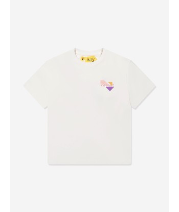 Off-White Girls Arrow Geometric T-Shirt in White ouvre sa boutique