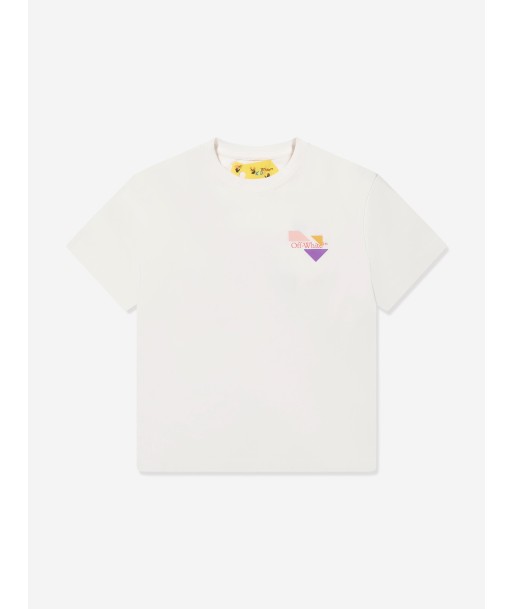 Off-White Girls Arrow Geometric T-Shirt in White ouvre sa boutique